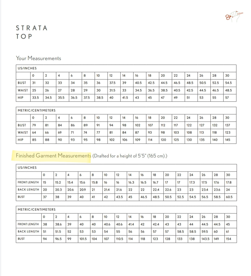 Strata Top Hand Sewing Apparel Kit