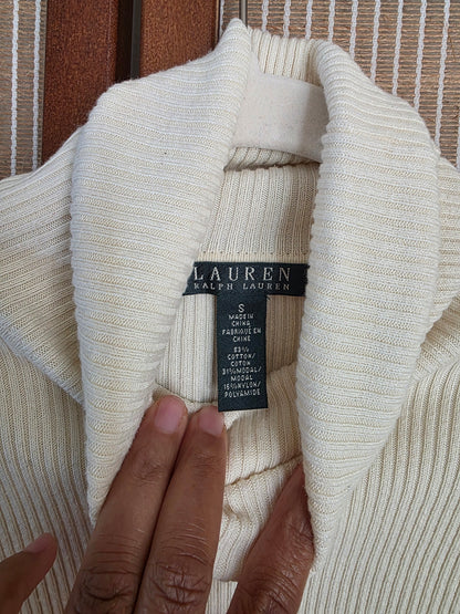 Cream Designer Vintage Turtleneck